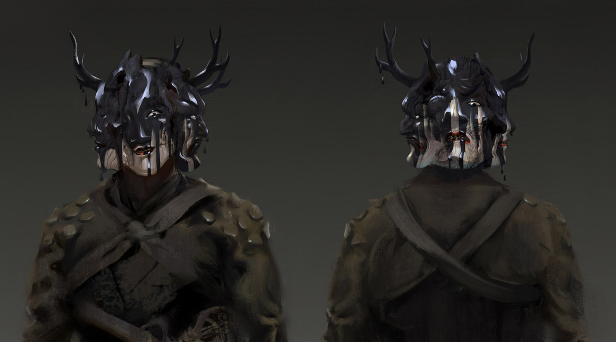 Many Face Concept Art from Ghost of Tsushima