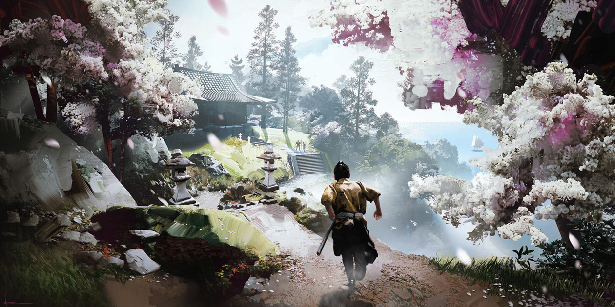 Omi Monastery Art from Ghost of Tsushima