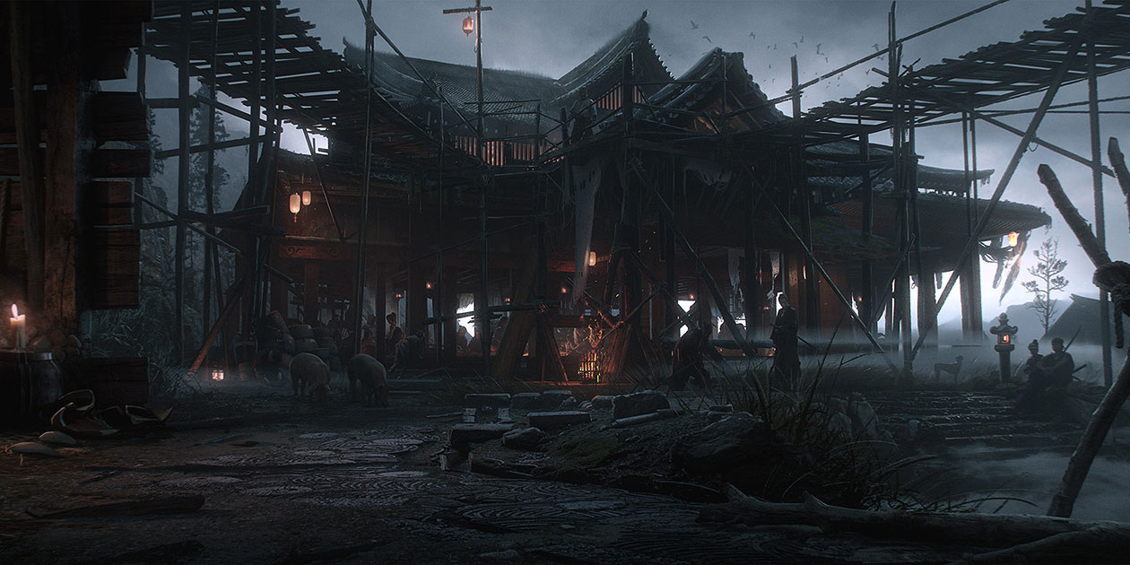 Umugi Cove Village Art from Ghost of Tsushima