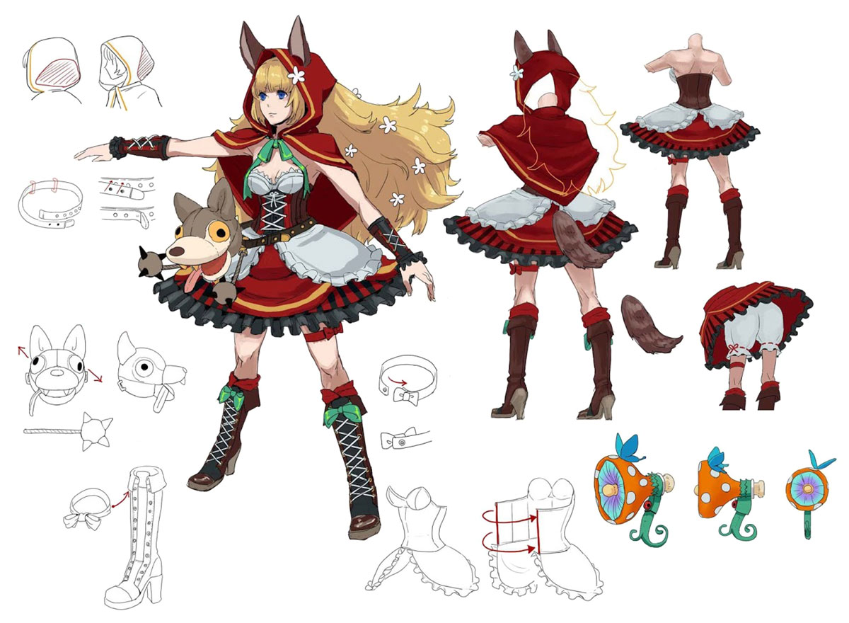 Sylvie Red Riding Hood Costume Art from The King of Fighters XIV