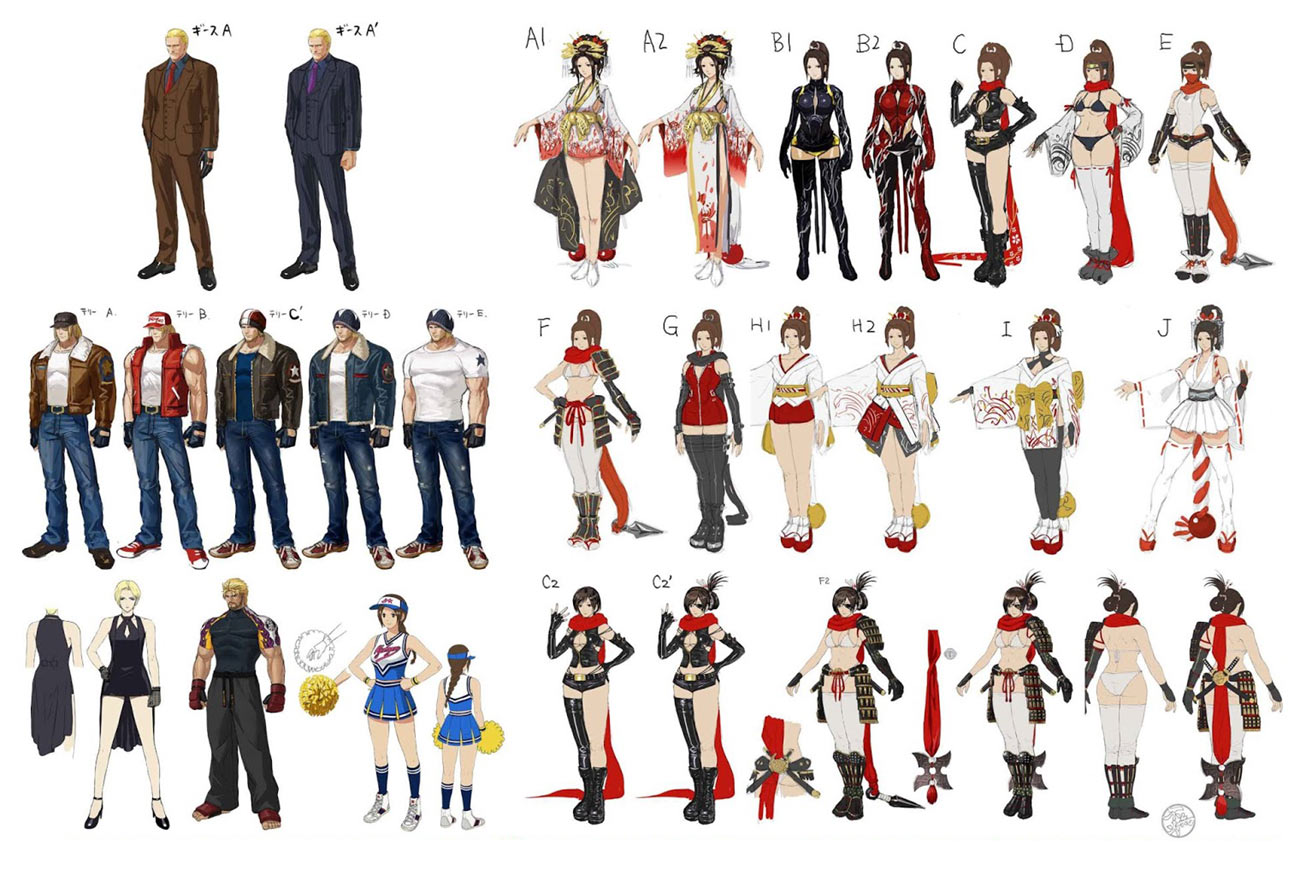 Unused Costumes Art from The King of Fighters XIV