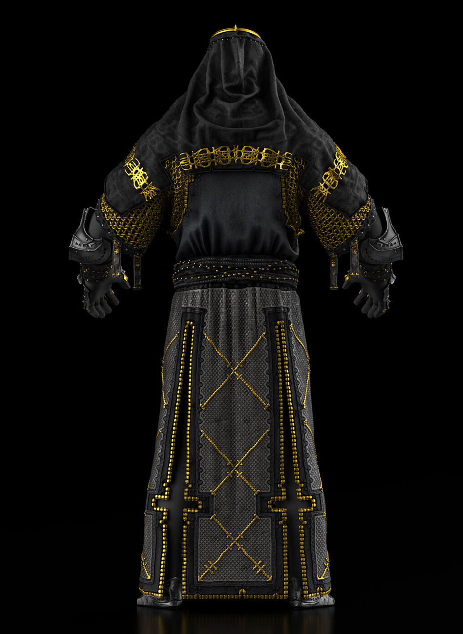 Faceless Clerik Backside Art from Mortal Shell