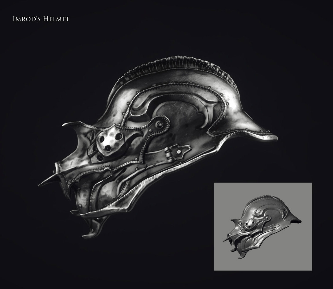 Imrod's Helmet Art from Mortal Shell