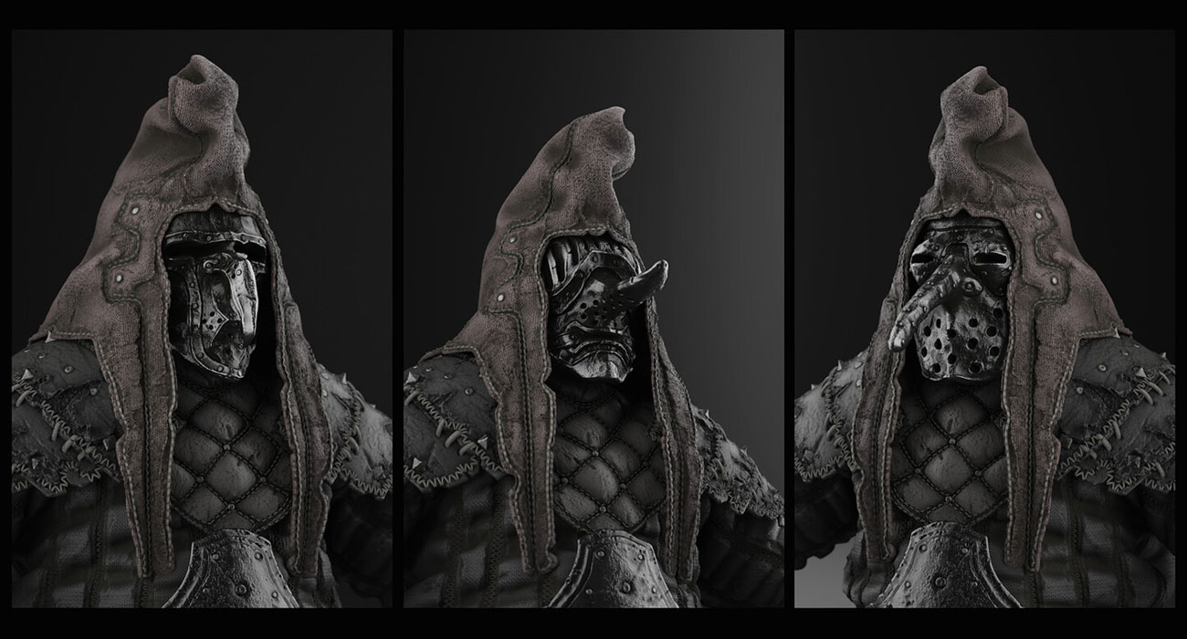 Sturdyman Masks Art from Mortal Shell