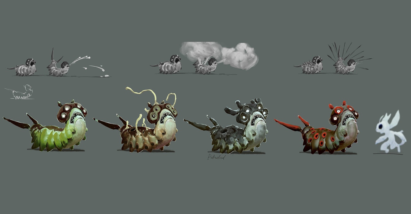 Caterpillar Art from Ori and the Will of the Wisps