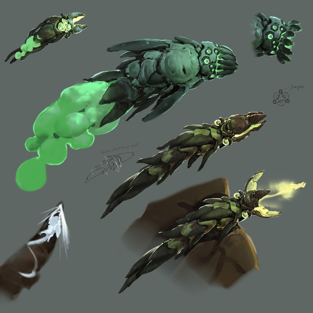 Sandworm Art from Ori and the Will of the Wisps
