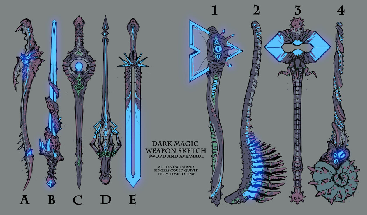Dark Magic Weapons Art from Path of Exile