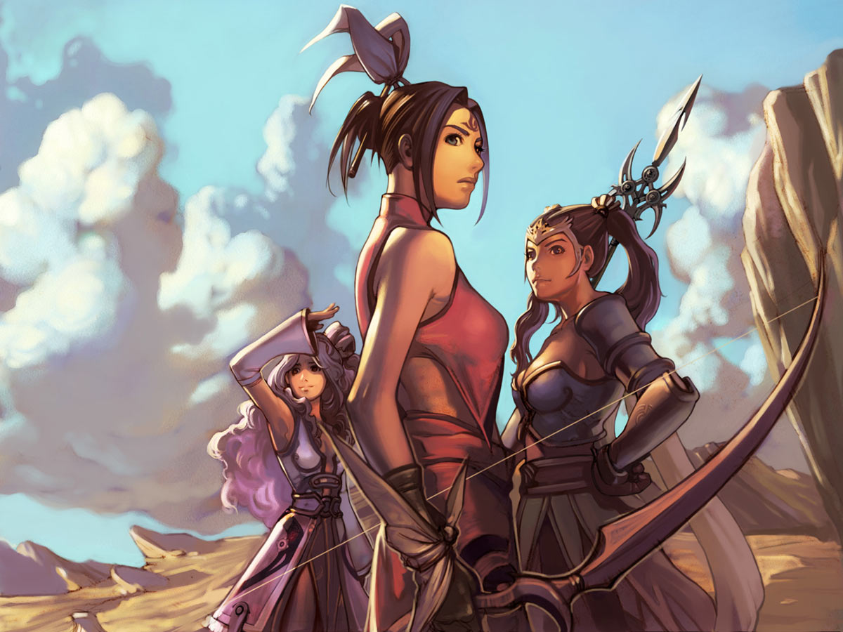Priestess, Archer, and Atalanta Art from Priston Tale