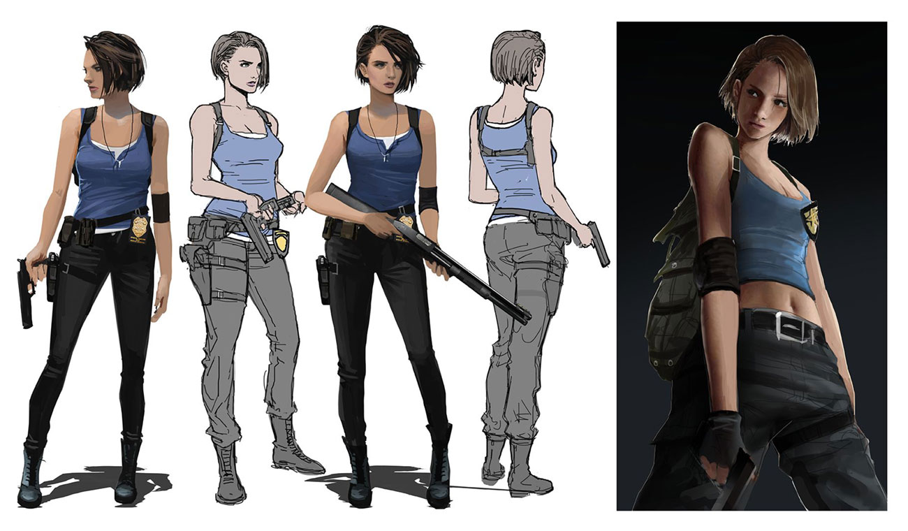 Jill Valentine Concept Art from Resident Evil 3 (2020)