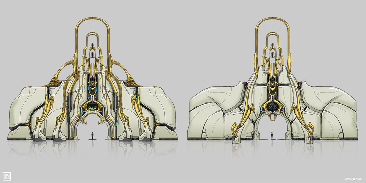 Cetus City Gates Art from Warframe