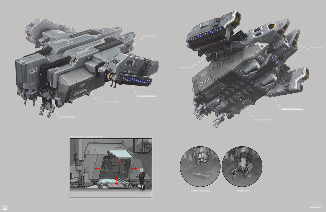 Corpus Dropship Art from Warframe