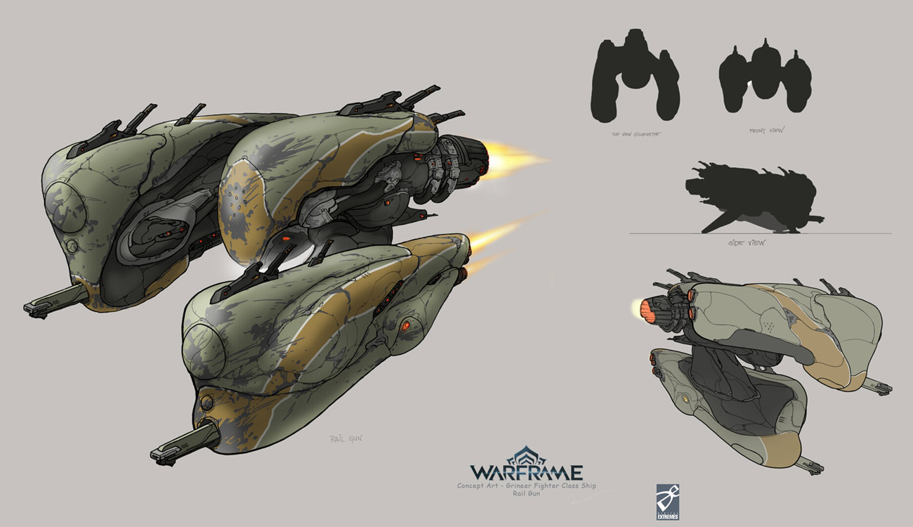 Grineer Fighter Rail Gun Art from Warframe