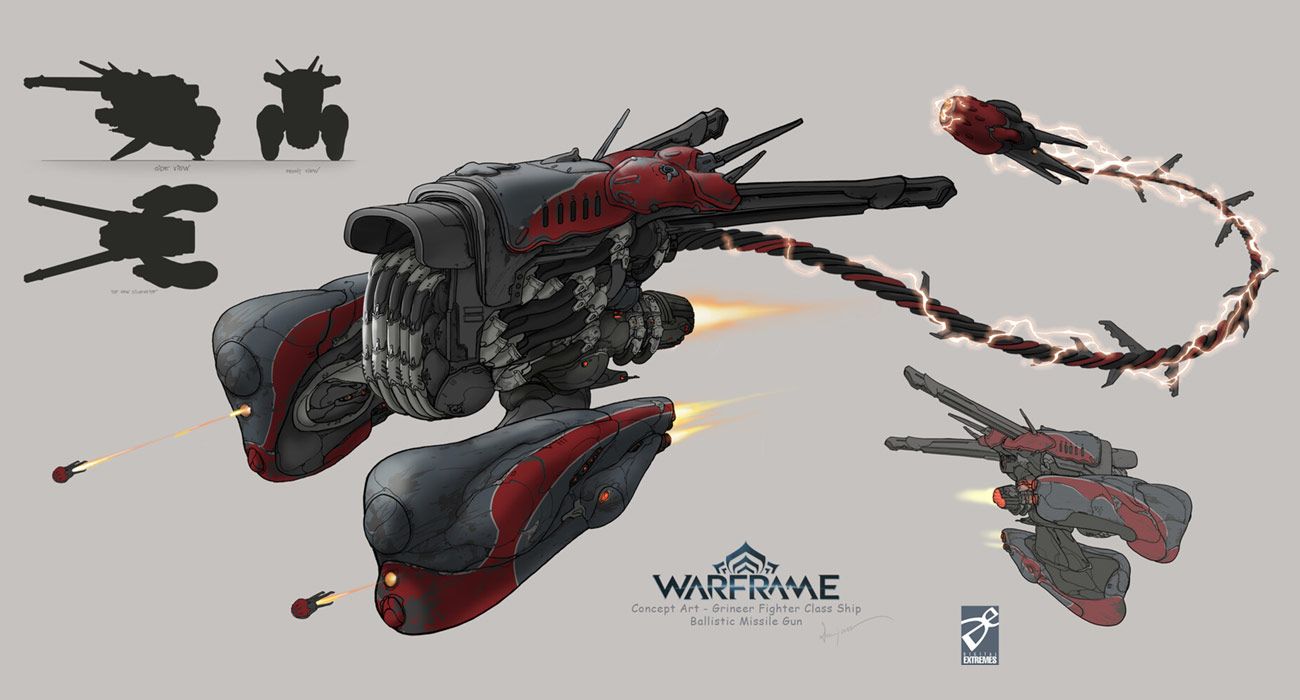 Grineer Fighter Class Ship Art from Warframe