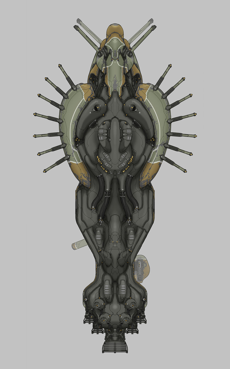 Grineer Galleon Underside Art from Warframe