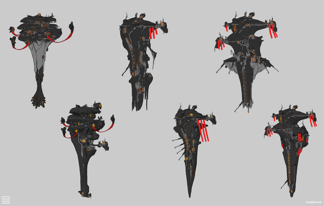 Grineer Queen Ship Sketches from Warframe
