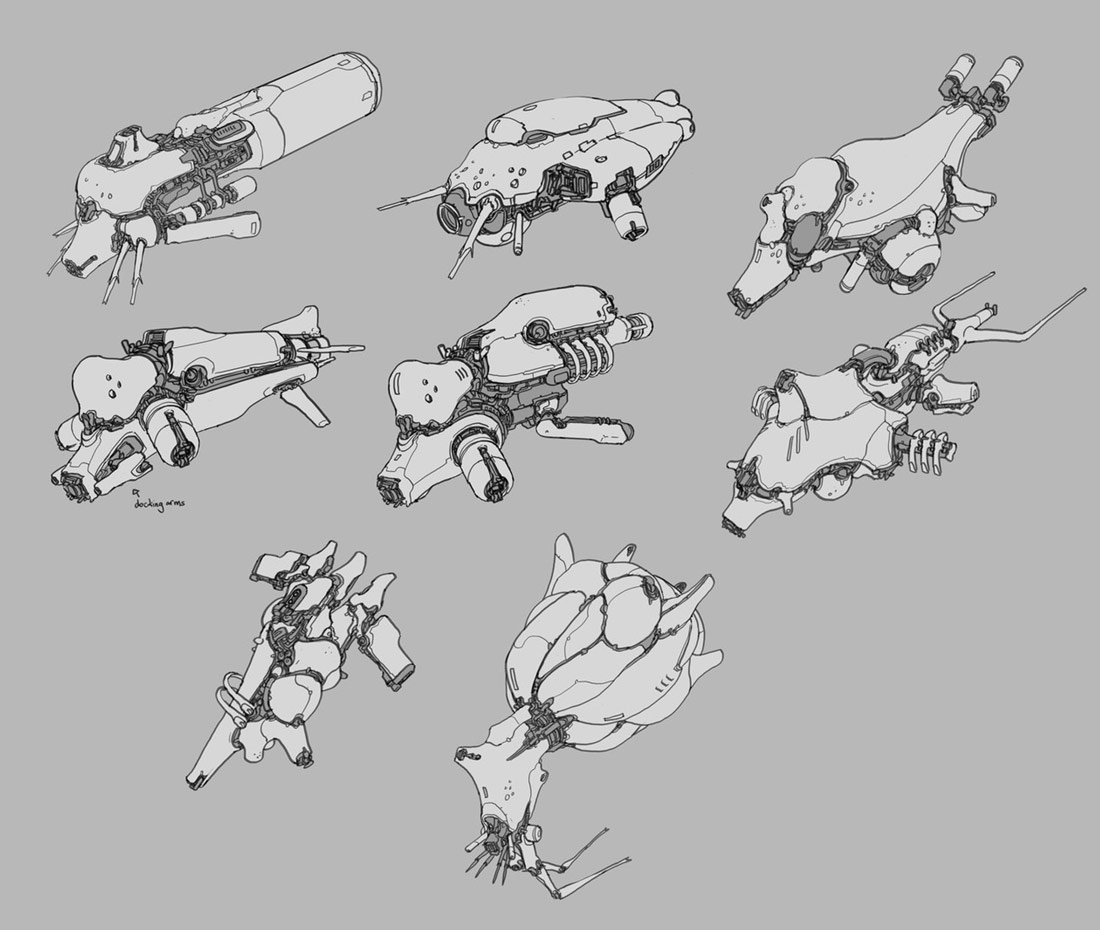 Grineer Submarine Sketches from Warframe