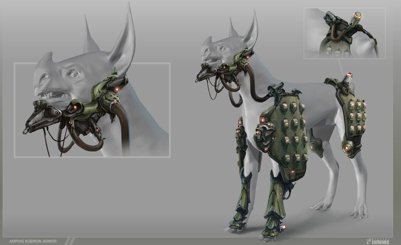 Kubrow Amphatz Armor Skin Art from Warframe