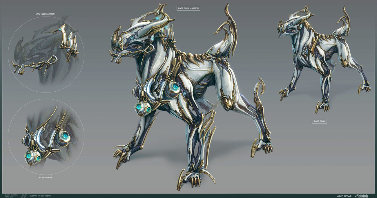 Kubrow Tang Prime Skin Art from Warframe