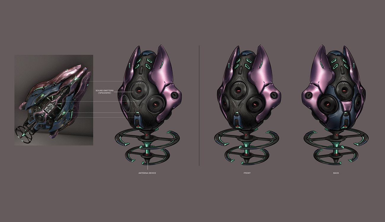 Nightwave Air Support Pod Art from Warframe