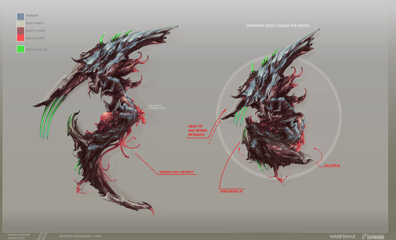 Pathocyst Infested Glaive Art from Warframe