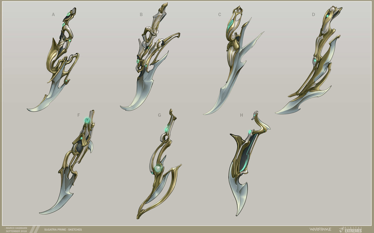Sugatra Prime Sketches from Warframe