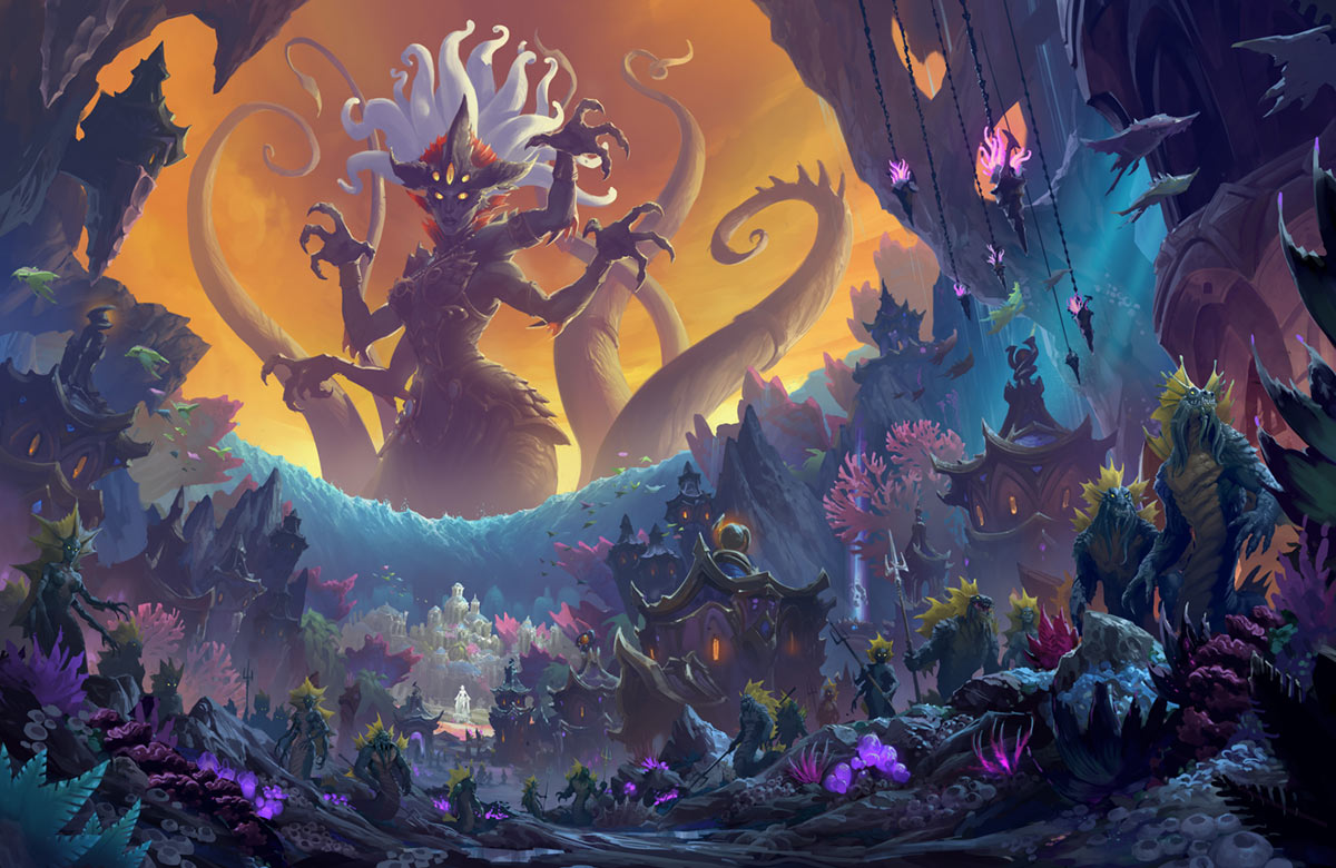 Rise of Azshara Key Art from World of Warcraft: Battle for Azeroth