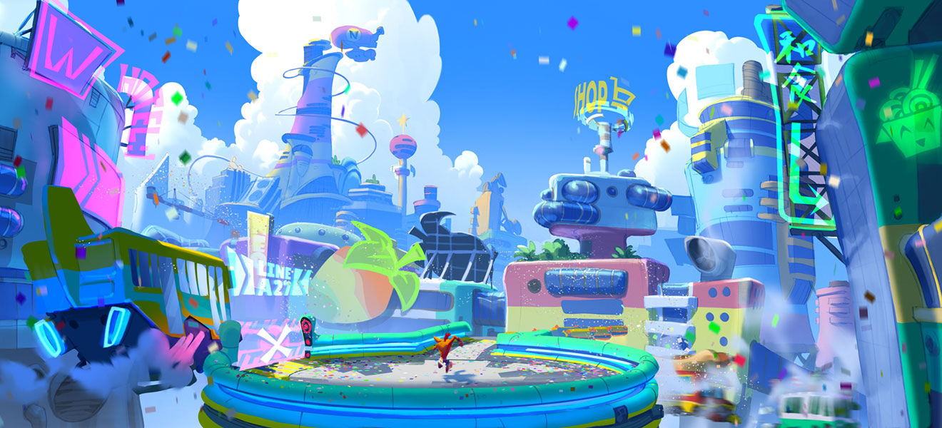 City Level Concept Art from Crash Bandicoot 4: It's About Time