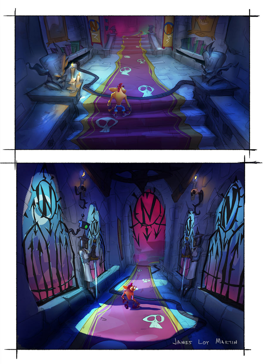 Cortex Castle Halls Art from Crash Bandicoot 4: It's About Time