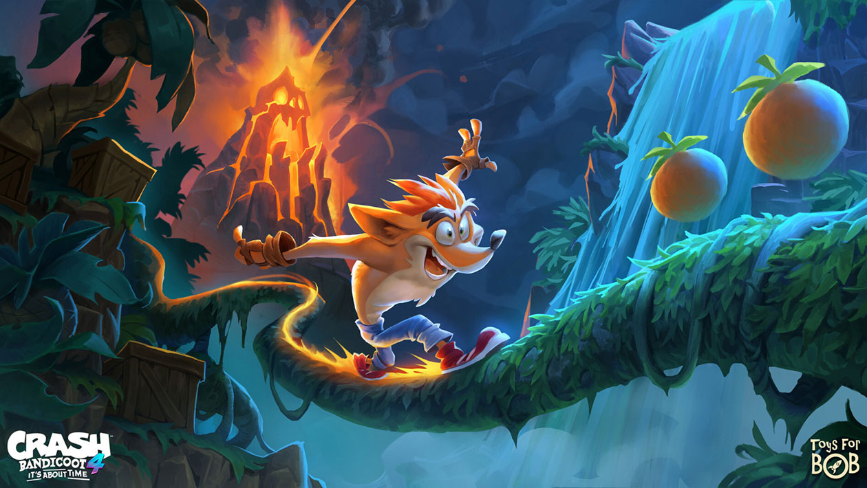 Crash Collecting Wumpa Fruit Art from Crash Bandicoot 4: It's About Time