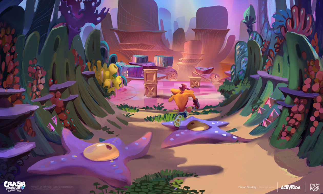 Crash Landed Starfish Art from Crash Bandicoot 4: It's About Time