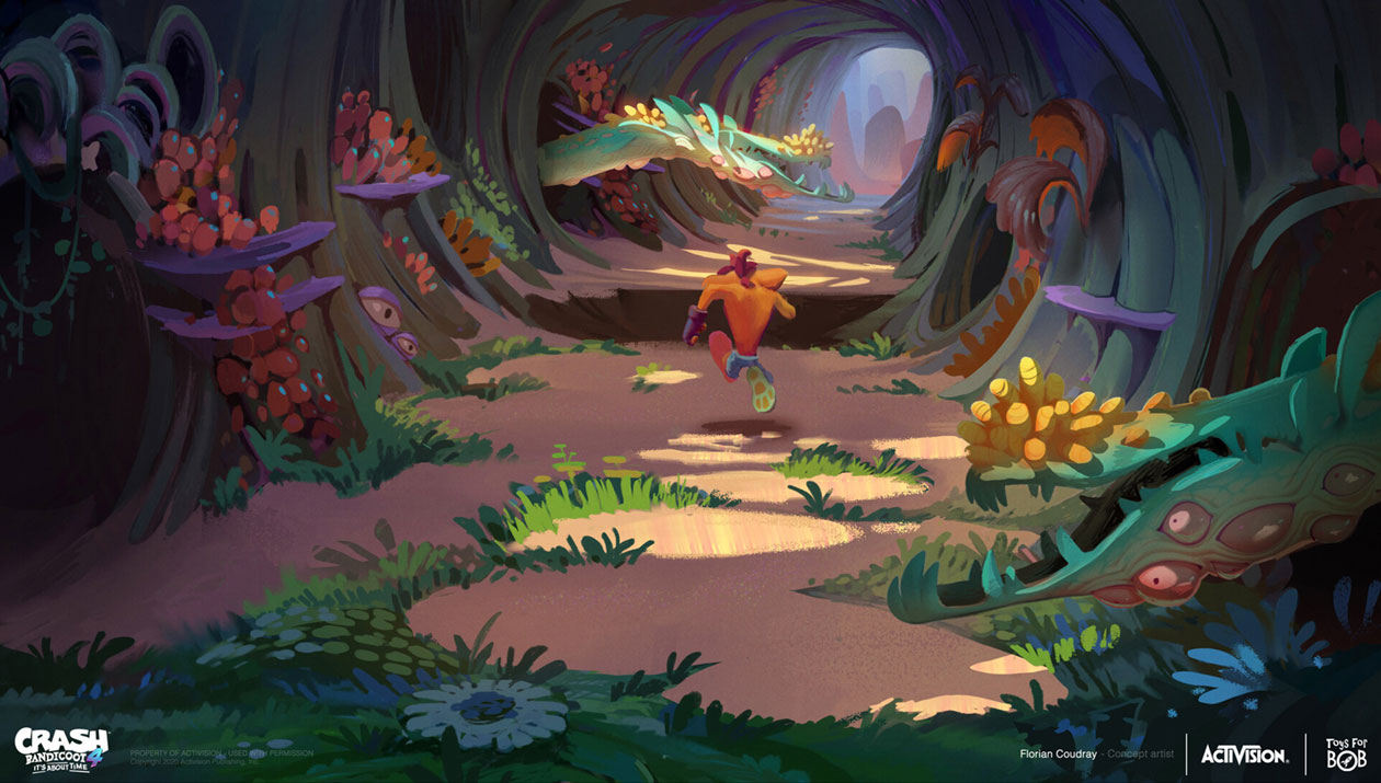 Crash Landed Tunnel Art from Crash Bandicoot 4: It's About Time