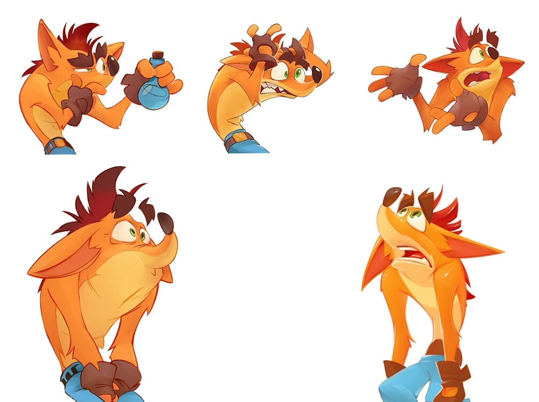 Crash Poses Art from Crash Bandicoot 4: It's About Time