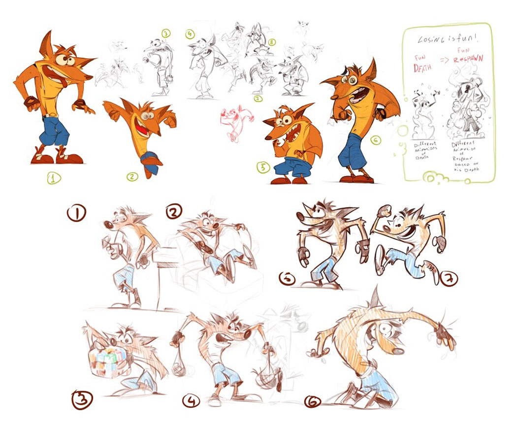 Crash Sketches from Crash Bandicoot 4: It's About Time