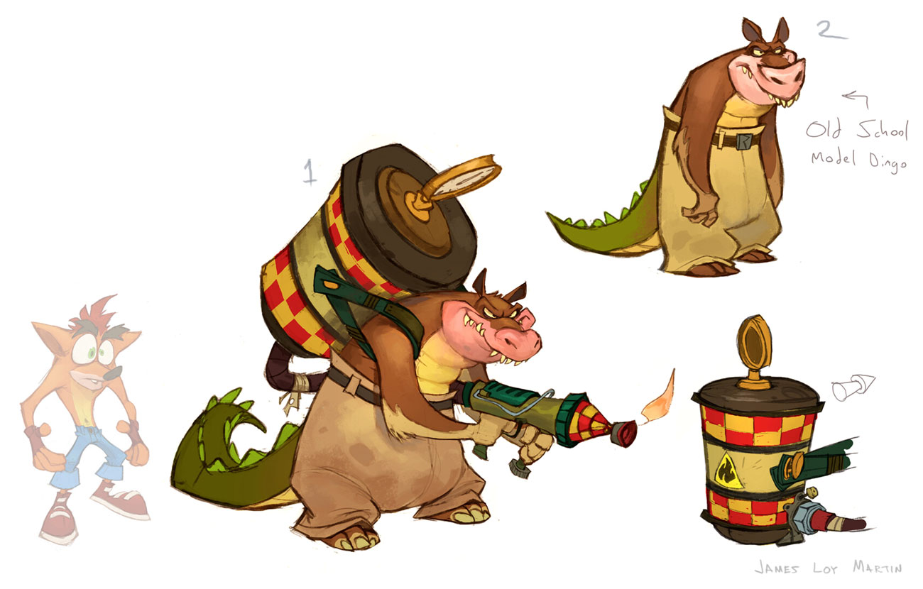 Dingodile Concept Art from Crash Bandicoot 4: It's About Time