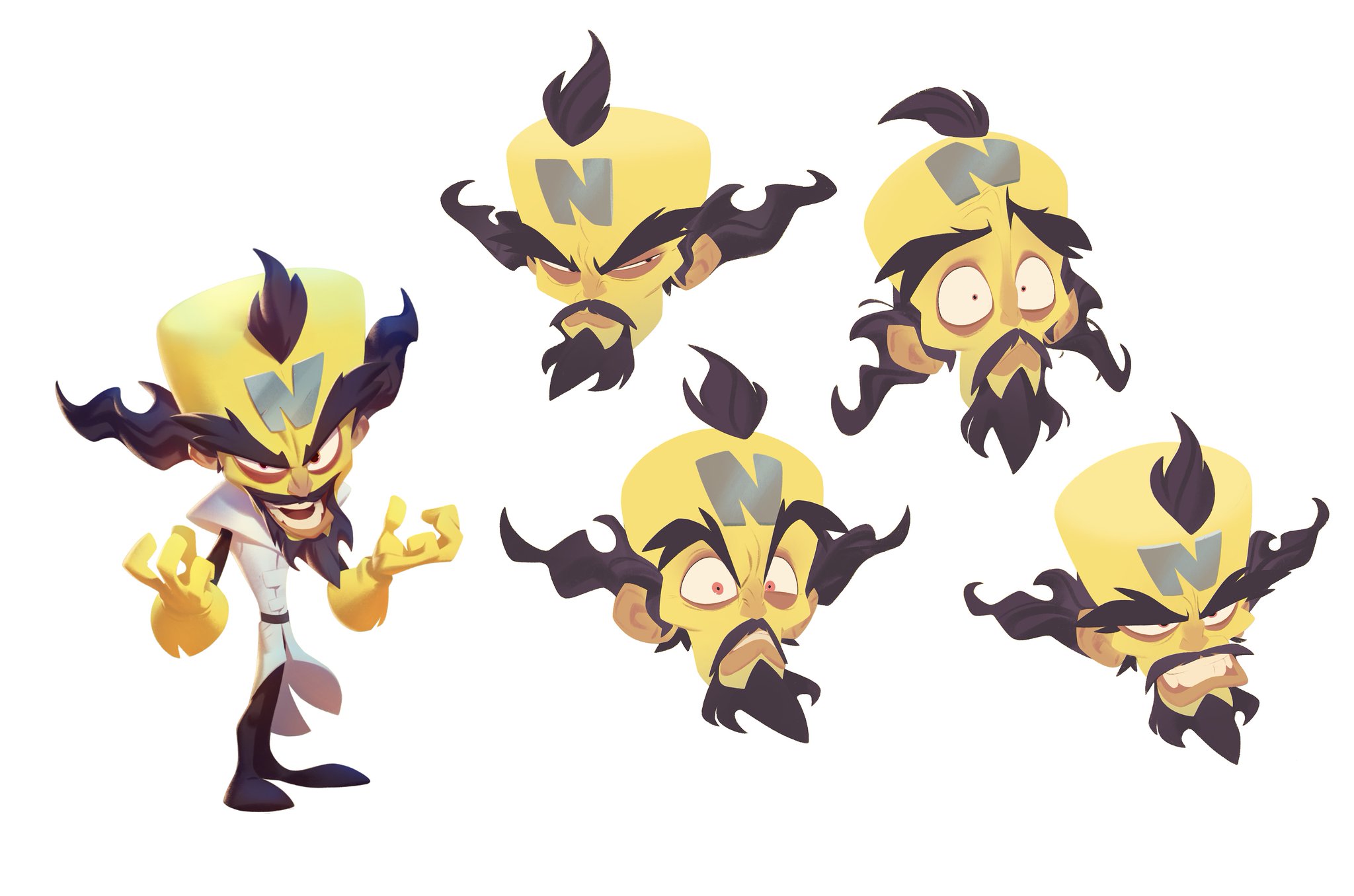 Doctor Neo Cortex Expressions Art from Crash Bandicoot 4: It's About Time