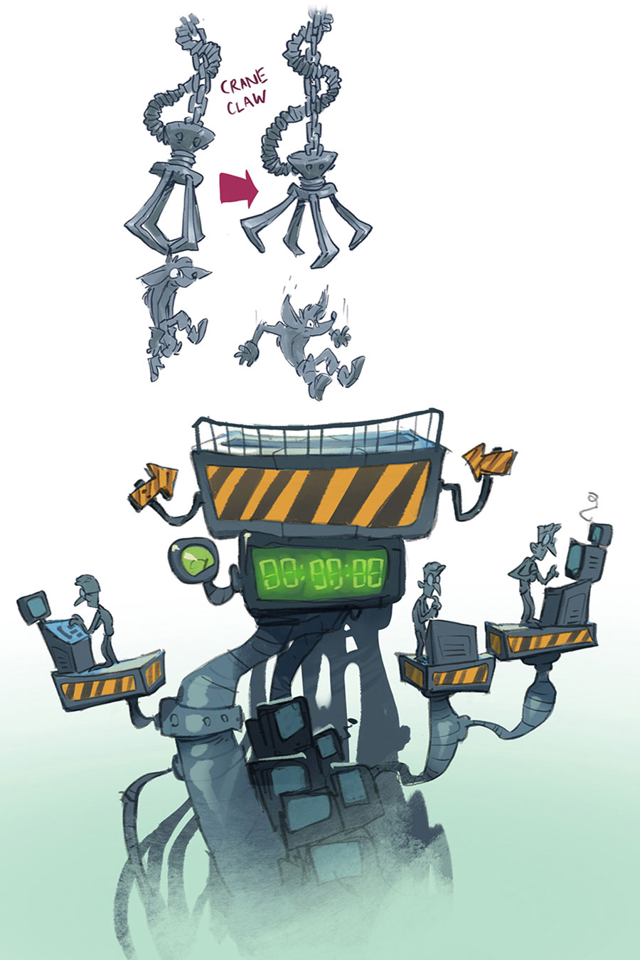 Flashback Crane Claw Art from Crash Bandicoot 4: It's About Time
