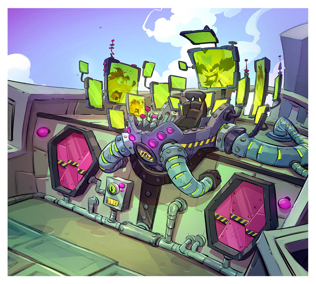 Frozen Lands Cortex Dashboard Art from Crash Bandicoot 4: It's About Time