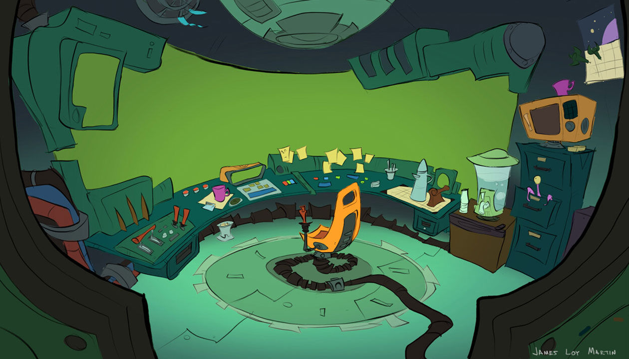 Gasmoxian Station Control Room Art from Crash Bandicoot 4: It's About Time