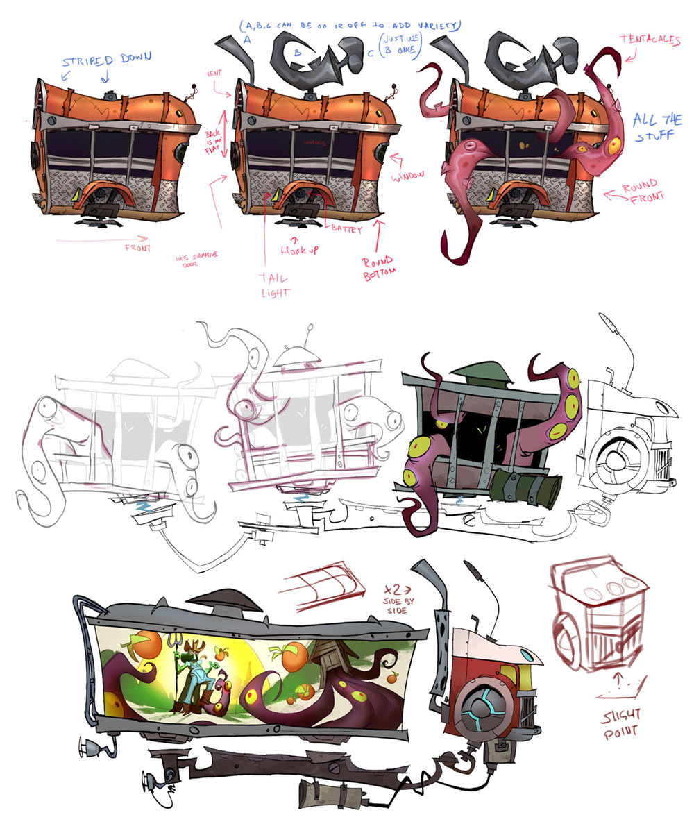 Gasmoxian Station Trucker Stuff Art from Crash Bandicoot 4: It's About Time