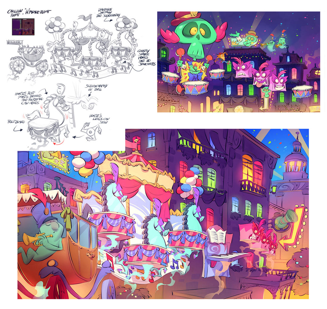 Mardi Gras Concept Artwork from Crash Bandicoot 4: It's About Time