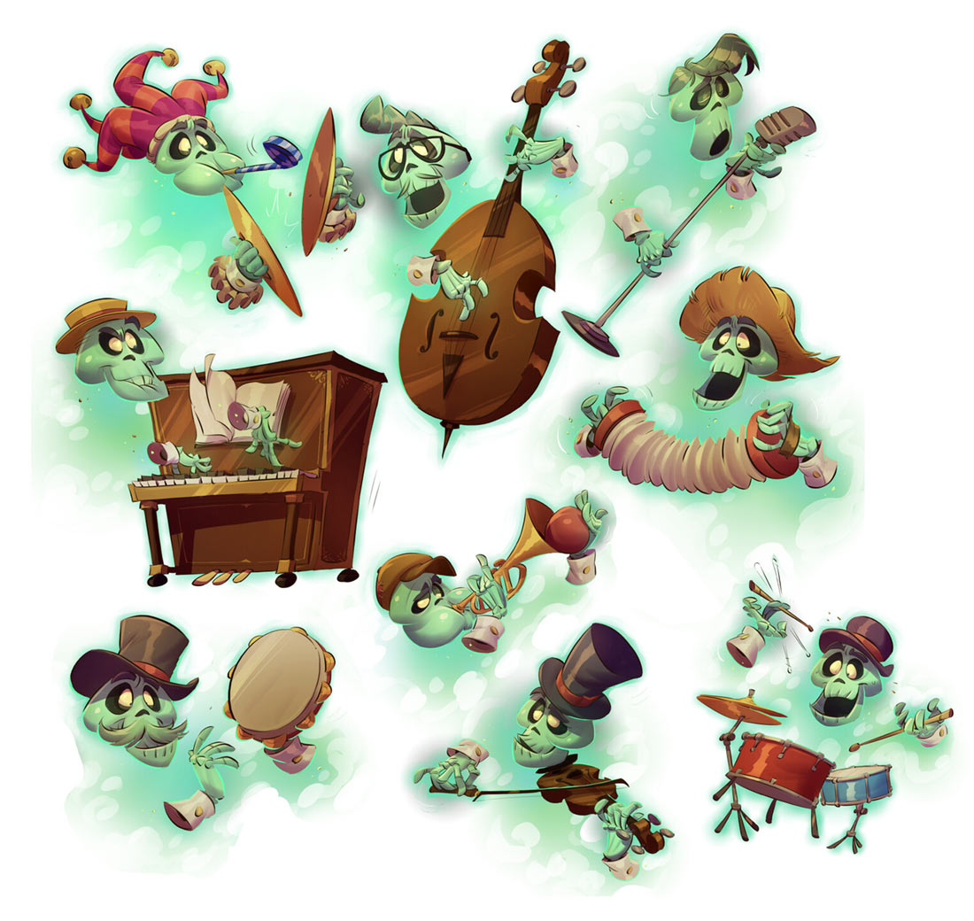 Mardi Gras Musicians Art from Crash Bandicoot 4: It's About Time