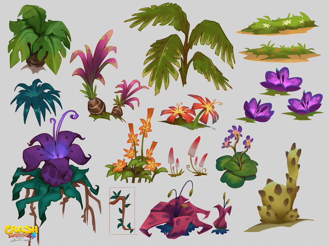 N. Sanity Island Jungle Foliage Art from Crash Bandicoot 4: It's About Time