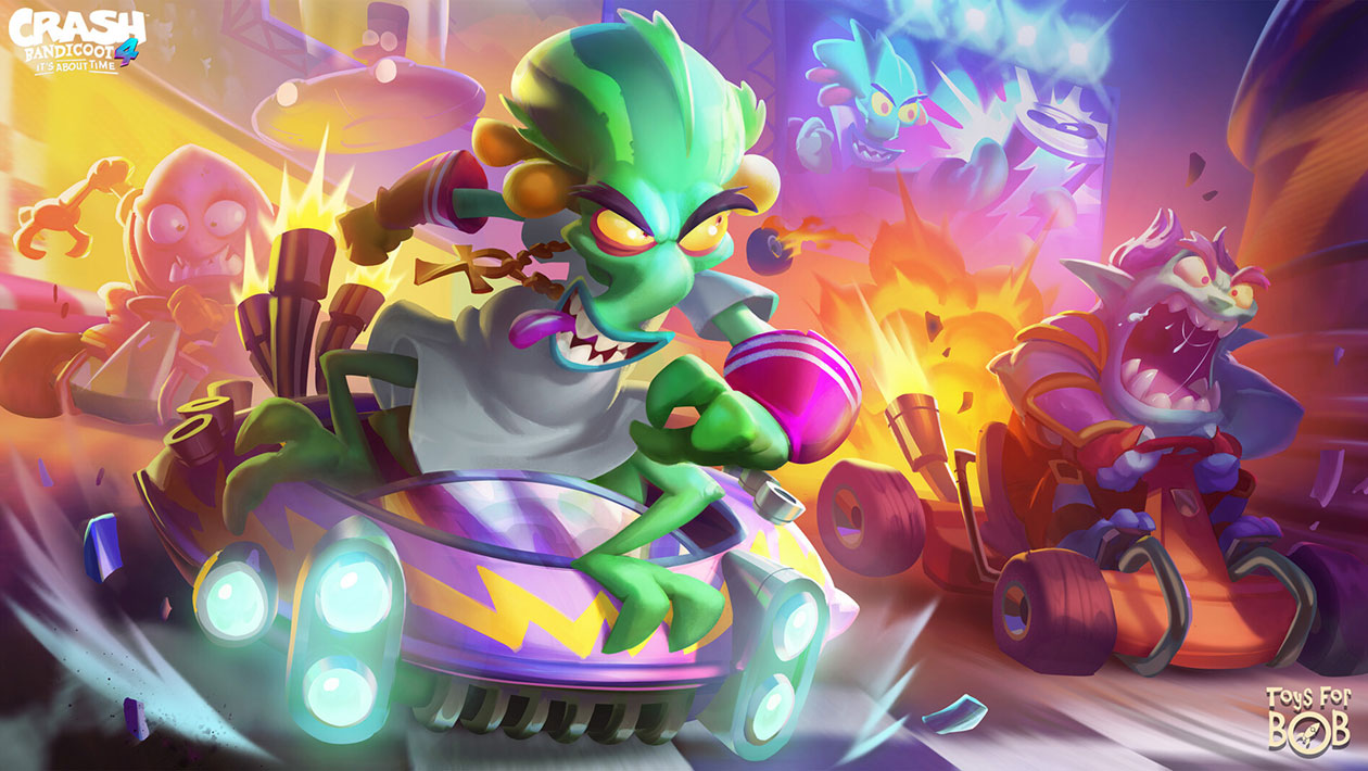 Nitros Oxide Epilogue Art from Crash Bandicoot 4: It's About Time