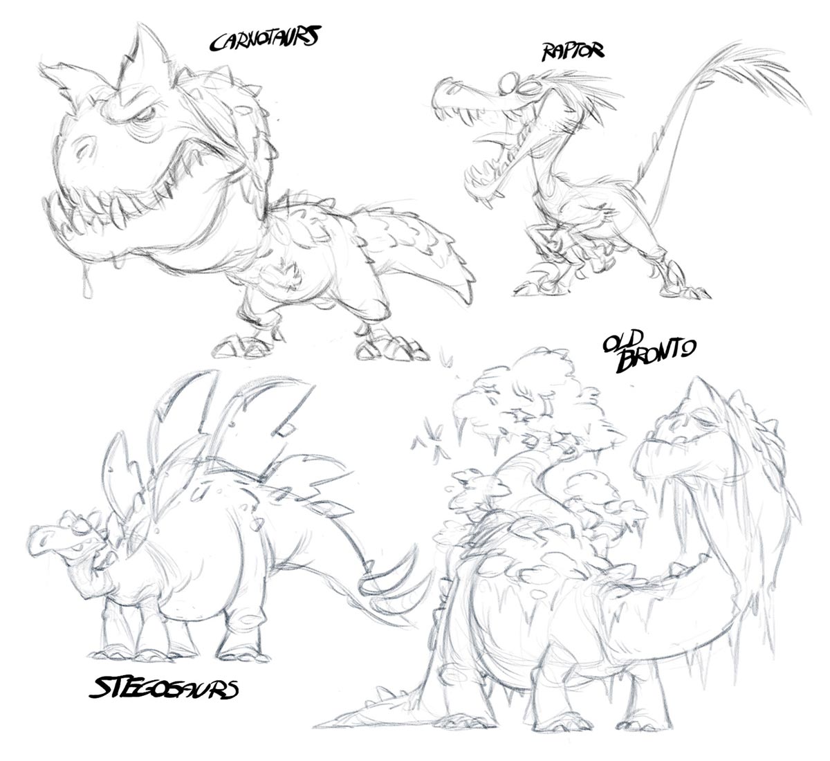 Prehistoric Theme Creature Designs from Crash Bandicoot 4: It's About Time
