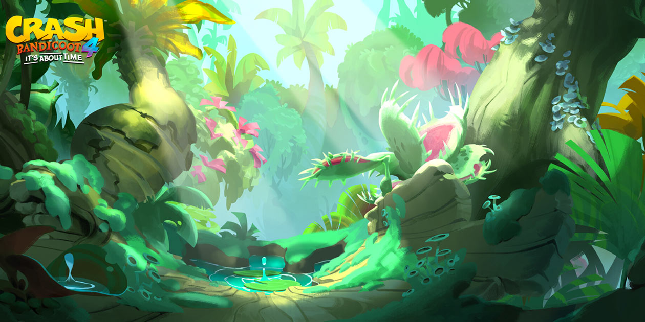 Prehistoric Volcano Concept Art from Crash Bandicoot 4: It's About Time