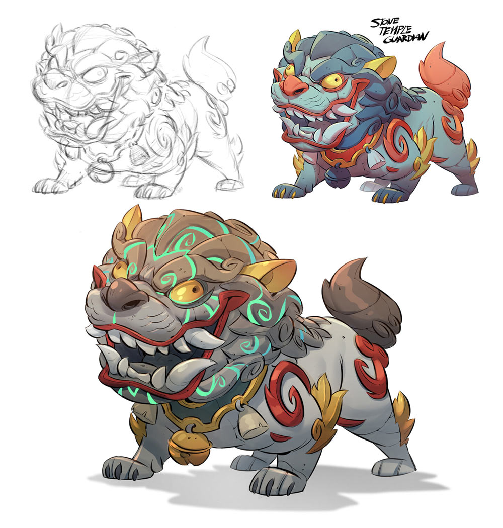 Stone Lion Art from Crash Bandicoot 4: It's About Time