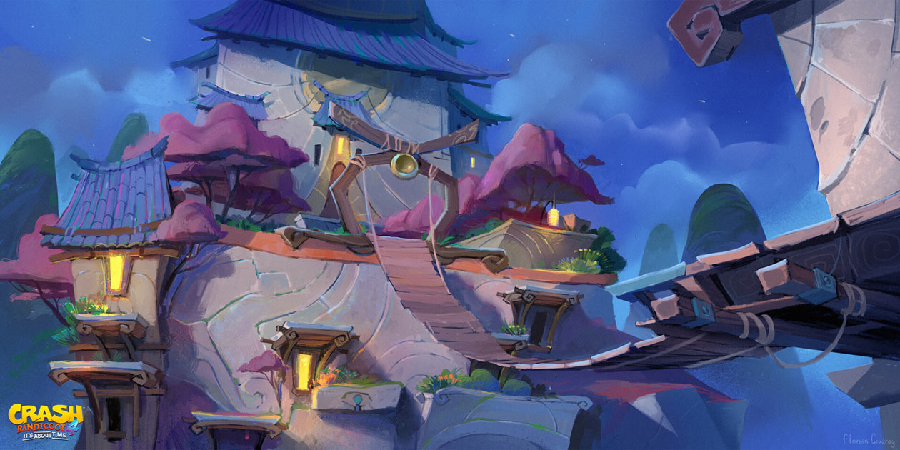 Tranquility Falls Bridge Art from Crash Bandicoot 4: It's About Time