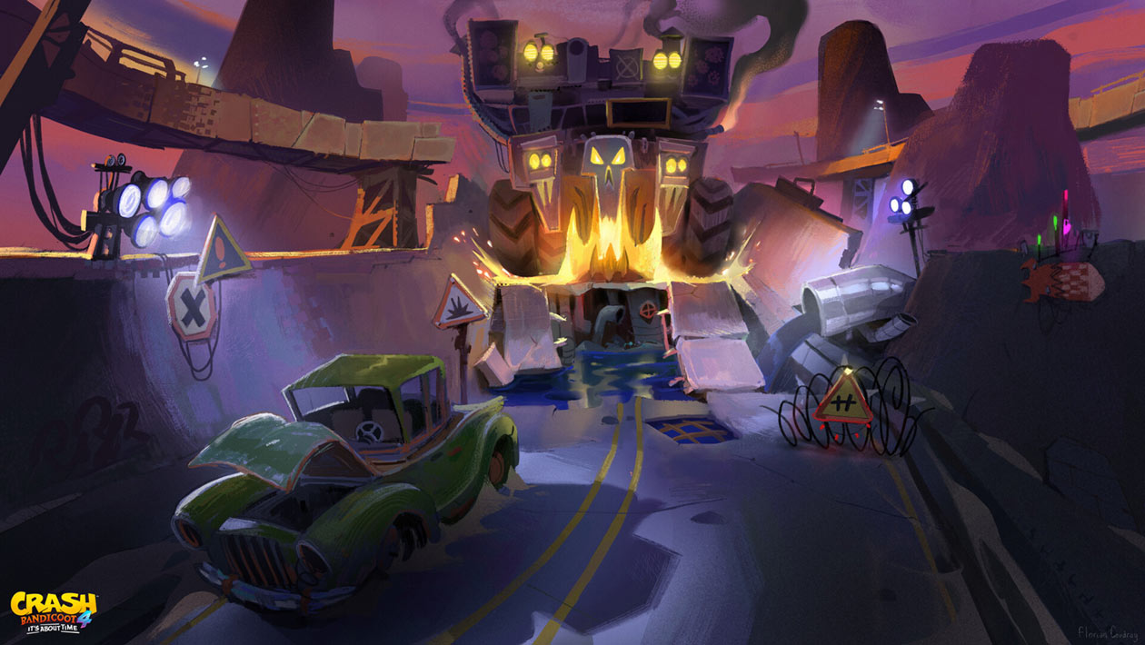 Truck Chase Art from Crash Bandicoot 4: It's About Time