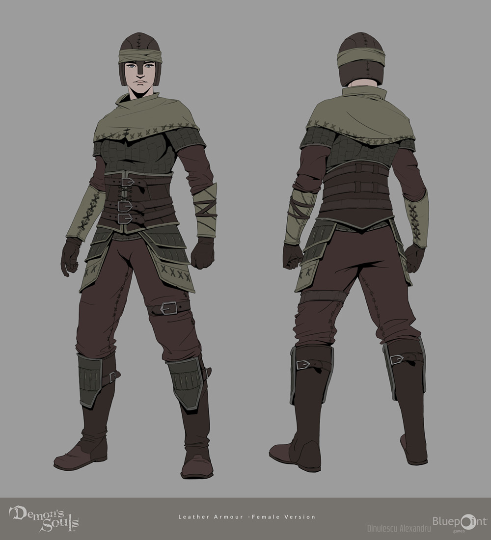 Female Leather Armor Art from Demon's Souls (2020)