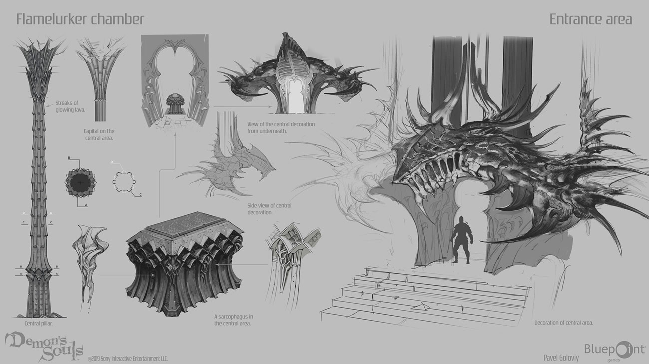 Flamelurker Chamber Entrance Area Art from Demon's Souls (2020)